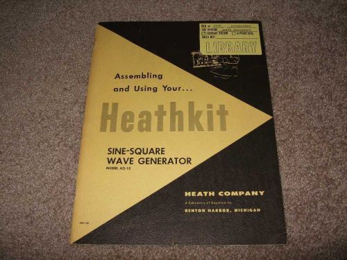 Heathkit assembly manual model ag-10 sine-square wave generator book for sale