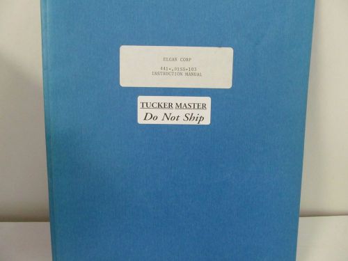 Elgar 441-.01ss-103 oscillator instruction manual w/schematics for sale
