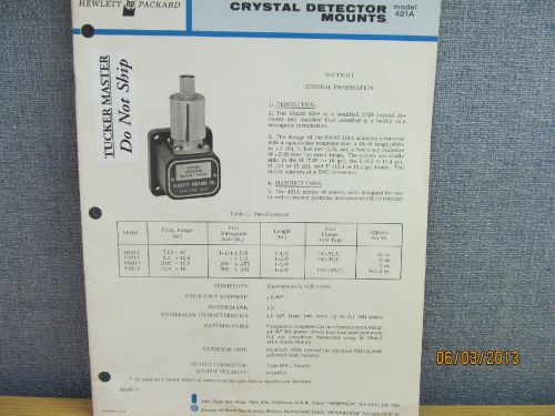 Agilent/HP 421A Crystal Detector Mounts Operating Note