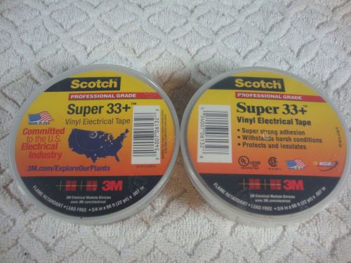 Lot 2 Scotch 3M 35 Vinyl Electrical Tape 3/4in x 66ft Professional Grade Black