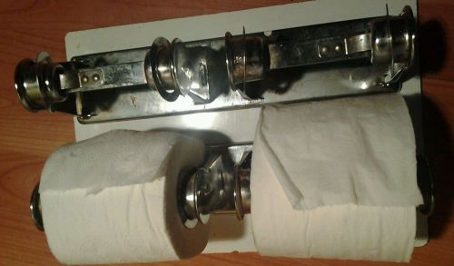 Lot Two stainkess steel commercial grade toilet paper dispensors standard roll