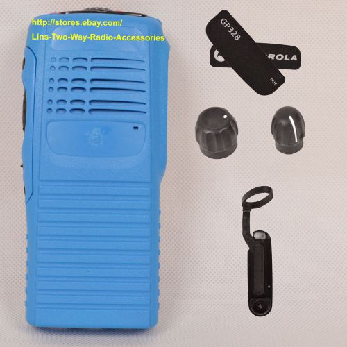 Blue replacement housing case for Motorola GP328 (Ribbon Cable+Speaker+mic)