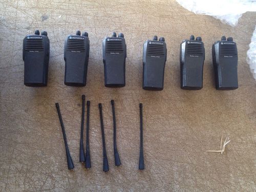 6 Motorola CP200 UHF 16 Channel Radios With Slim 6 Pocket Gang Charger