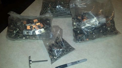 1/4 x 3&#034; flat head screws lot mounting brackets nuts bolts huge lot hardware mix