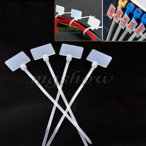 100 pcs zip ties write on ethernet rj45 rj12 wire cable label mark marking tag for sale