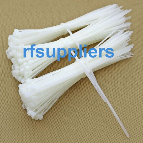 250pcs pack 12&#034; inch white network cable cord wire strap zip tie nylon 5.1*300mm for sale
