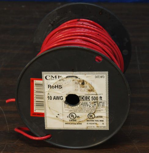 ~350&#039; CME Wire Cable RoHS 10 AWG Solid THHN/THWN 600V, VW-1 Machine Tool Wire
