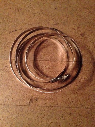 #312 18&#034;-20&#034; marine grade stainless steel worm drive hose clamps pair for sale