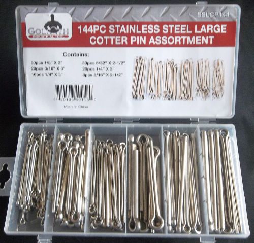 144pc goliath industrial sslcp144 stainless steel large cotter pin assortment for sale
