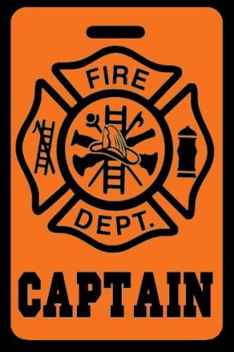 Orange CAPTAIN Firefighter Luggage/Gear Bag Tag - FREE Personalization