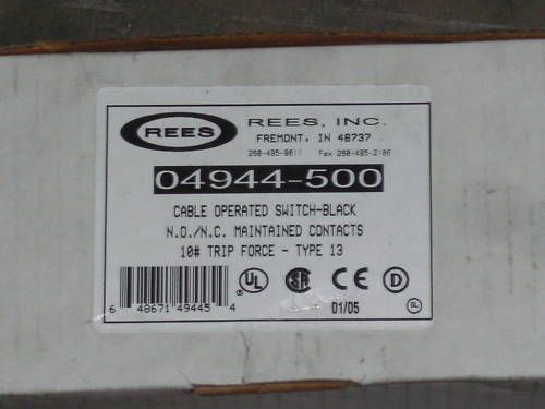 REES 04944-500 CABLE OPERATED SWITCH *NEW*
