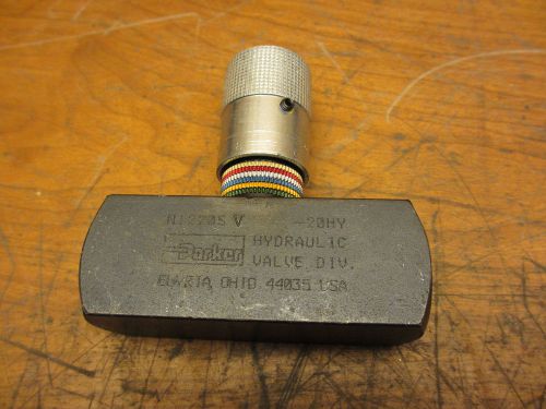 Parker n1220sv new old stock hydraulic flow control valve colorflow 5000psi for sale