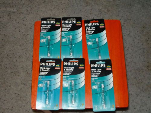 NEW LOT OF (6) PHILIPS 150W HALOGEN WORK AND SECURITY LIGHT BULB RSC BASE T3