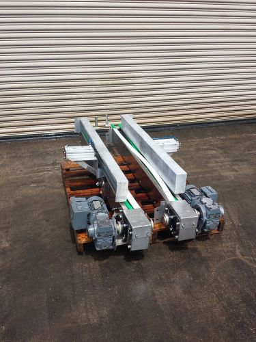 3.25” w x 6&#039; long ss bottle conveyor with drive and pneumatic pusher bar for sale