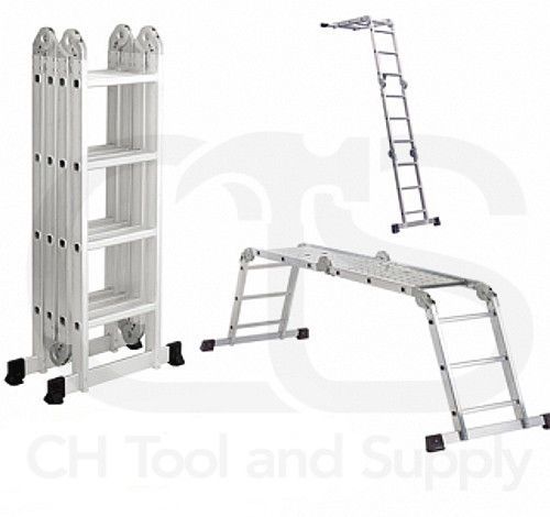 16 Ft  Aluminum Folding Platform Ladder 7  Functions ANSI Standard EN131