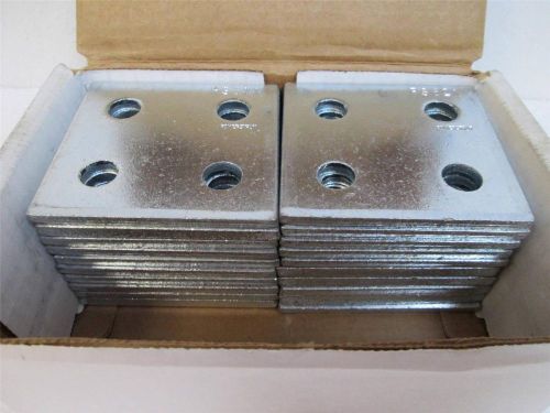 20 **New ** Power-Strut PS 621 EG Square 4-Hole Connecting Plate (1/2&#034; holes)