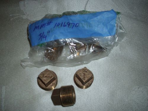(6) flagg brass plug, square head, solid 3/4&#034;, threaded for sale
