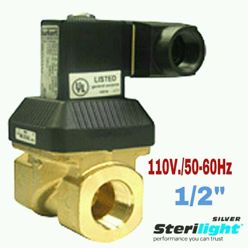 1/2&#034; solenoid valve, all brass body. 110v./50-60hz for sale