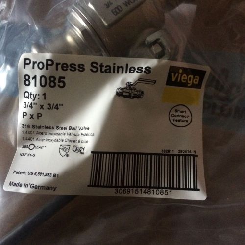 2 Viega 3/4 stainless propress ball valves