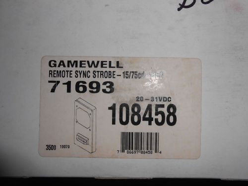 GAMEWELL REMOTE SYNC STROBE 71693 15/75 CD RED 20-31 VDC