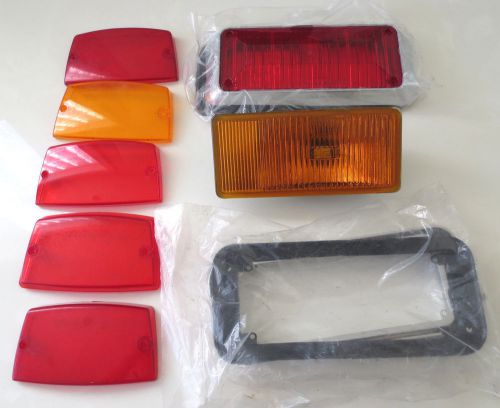 Lot of FEDERAL SIGNAL LOWER AMBER LENS / FILTER AND MORE