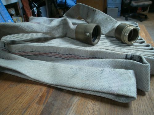 75 foot of fire hose. unline 1 1/2. ex-2624-1974. brass couplings on ends. for sale
