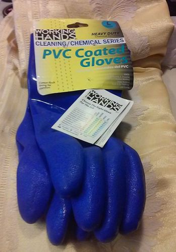 WORKING HANDS LARGE gloves pvc coated  cleaning/chemical series