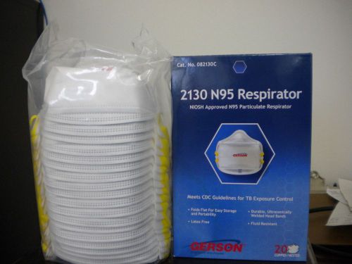 Case of GERSON #2130 N95 Safety RESPIRATORS 200 Masks 10 Boxes of 20 Brand New!