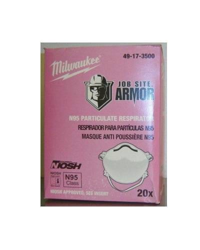 Milwaukee 49-17-3500 niosh n95 class particulate respirator - new in box of 20 for sale