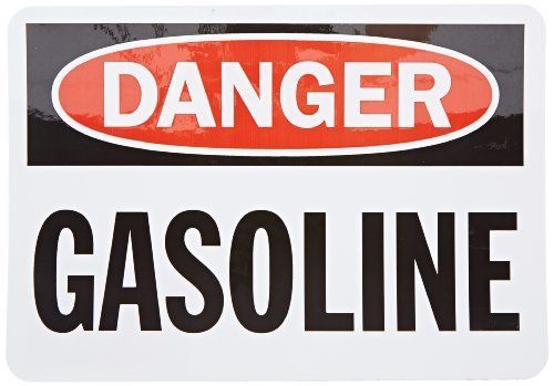 Smartsign adhesive vinyl osha safety sign legend &#034;danger: gasoline&#034; 7&#034; 10&#034; for sale
