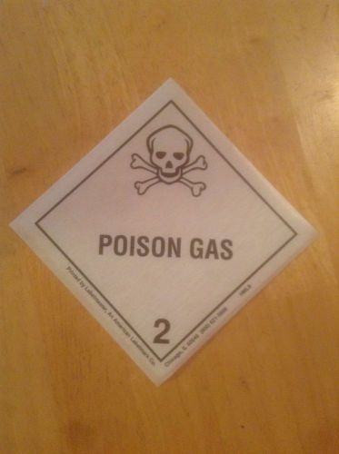 Official d.o.t warning sticker: poison gas for sale