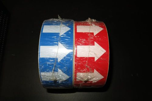 Brady arrow tape - 2 new rolls - blue &amp; red ( 91422 + 91423) - 2&#034; x 90&#039; for sale
