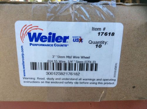 weiler stainless wire stem brushes Box Of 10