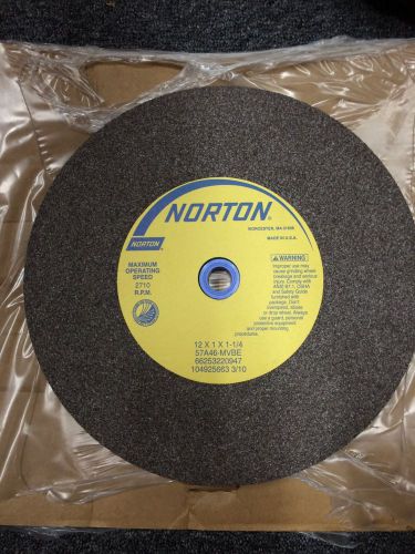 Norton bench grinding wheel 12 x 1-1/4 x 1 arbor 57a46-mvbe for sale
