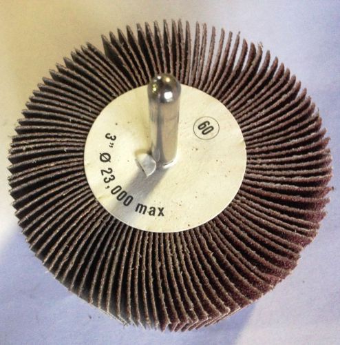Flap wheel 3 x 2&#034; w 1/4 shaft  aluminum oxide grit 60 camel grinding wheels for sale