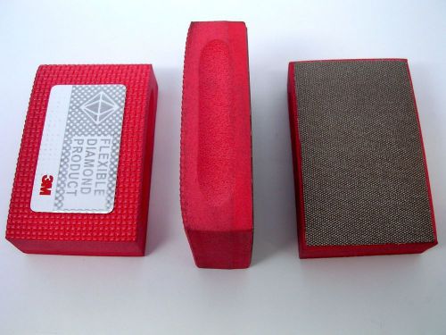 (1) crl 3m™ 220 grit flexible diamond hand pad (red) for glass, wood, tile, etc for sale