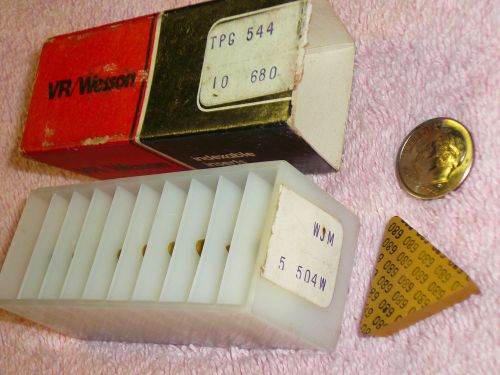 (10) nos vr/wesson carbide indexable inserts usa tpg 544 grade 680, wjm 5 504w for sale