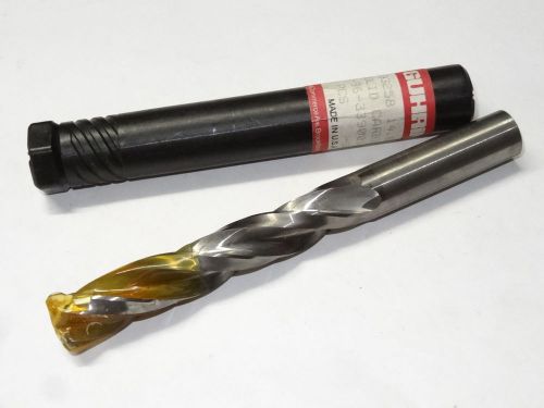 New guhring 14.00mm 5xd 3fl 3-flutes jobber length solid carbide twist drill bit for sale