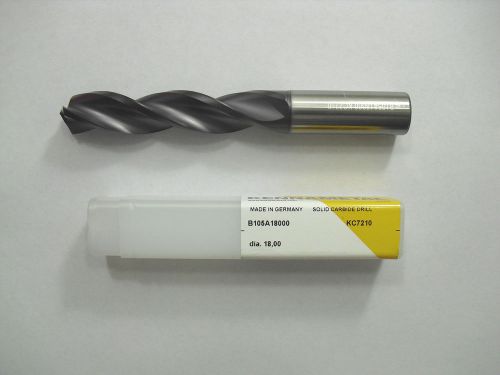 18MM KENNAMETAL Carbide Drill 3FL B105A18000 KC7210