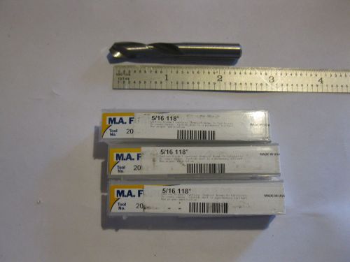 4 new m.a. ford solid carbide 5/16&#034; stub drills.