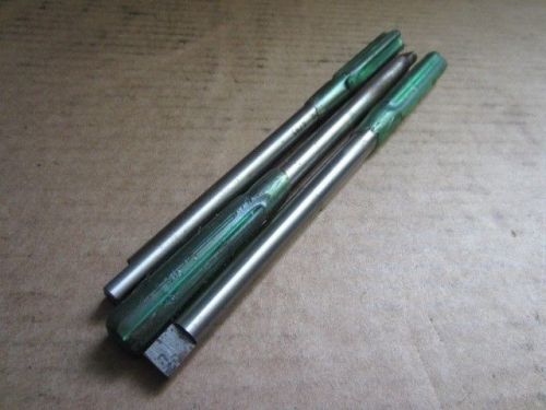 3pc lot .4545&#034; straight fluted reamer hss 3/8&#034; straight shank 2&#034; long flutes 7&#034; for sale