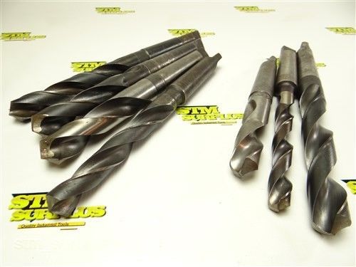 LOT OF 7 TAPER SHANK TWIST DRILLS 11/16&#034; TO 1-1/32&#034; WITH 3MT