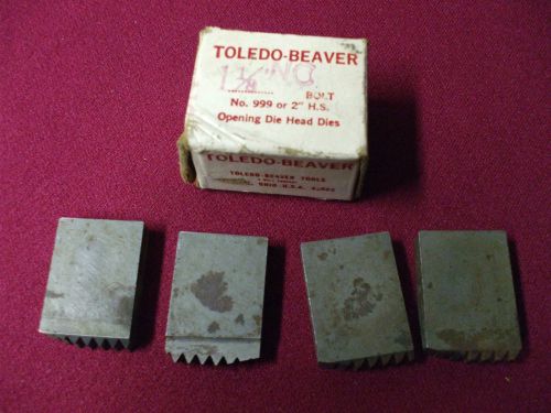 Vintage Toledo-Beaver 1 1/8&#034; NC Bolt No.999 or 2&#034; H.S. Opening Die Head  Dies