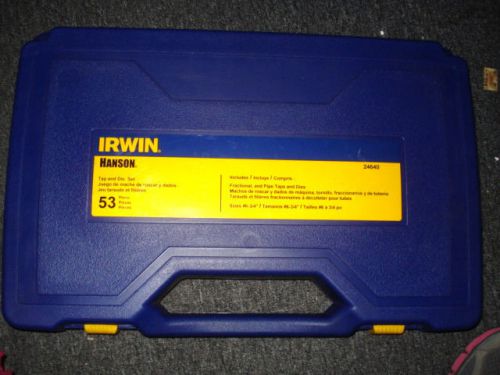 Irwin hansen tap &amp; die set 53 pieces 24640 screw/fractional  raw steel  |de4| for sale
