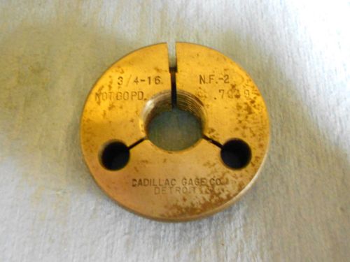 3/4 16 nf 2 thread ring gage no go only gauge .750 p.d.= .7049 machinist tooling for sale