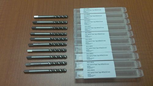 10 Pcs M5 x 0.8 mm, HSS Spiral Flute Taps Metric, ANSI, Ground, #2012-0010x10