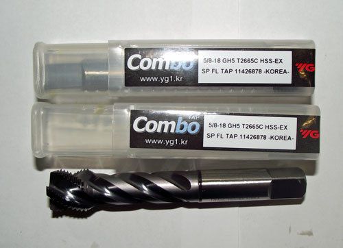 3pc 5/8-18 YG1 Combo Tap Spiral Flute Taps for Multi-Purpose Coated