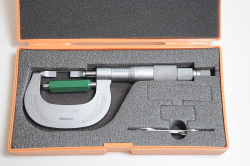 Mitutoyo No. 122-125 Mechanical Blade Micrometer 0-1&#034; Outside .0001 Very Nice
