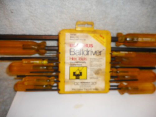 Machinists  1/10b1  usa quality bondhus 5/64-3/5 xl ball screwdriver allen set for sale