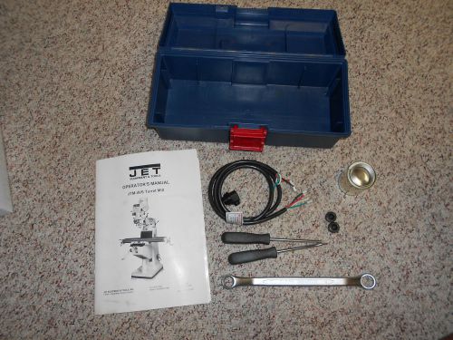 Jet jtm-4vs turret vertical mill operator &amp; parts manual &amp; toolbox with tools for sale